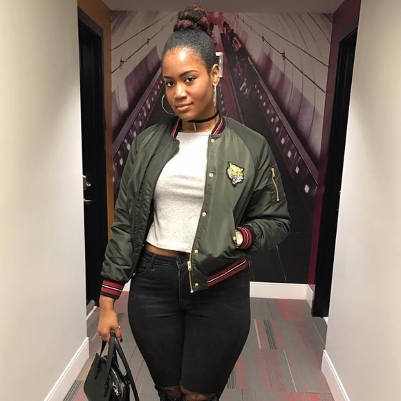 H&M Jackets & Blazers - Military Green Bomber Jacket